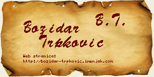 Božidar Trpković vizit kartica